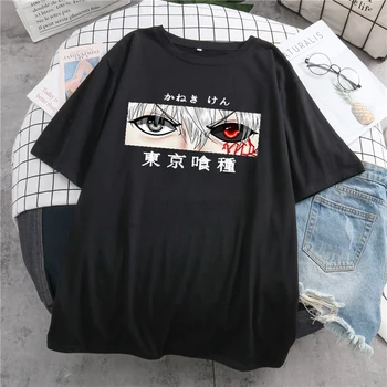 Anime Tokyo Pabaisa Marškinėliai Moterims Kawaii Karšto Japonijos Kaneki Ken Grafinis Tees 2020 Mados Marškinėlius Vasaros Viršūnes T-shirt Fmale