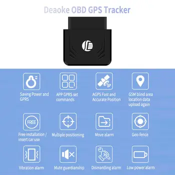 TK306 OBD GPS Tracker Automobilių GSM Transporto priemonės Sekimo Prietaiso OBD2 16Pin Locator Vibracijos Signalas