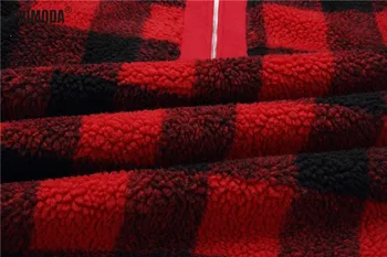 Streetwear Hoodies Raudonas Pledas Palaidinės Žiemą Šiltas Moterų Mados Užtrauktukas ilgomis Rankovėmis Hoodies Puloveriai Golfo Vilnos PR133M