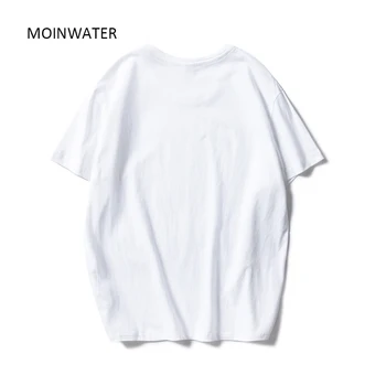 MOINWATER Naujas Vasaros T marškinėliai Moterims Balta Juoda Medvilnės Medūzos Modelis T-shirts Panele Laisvalaikio Tees Moterų Viršūnių MT19111