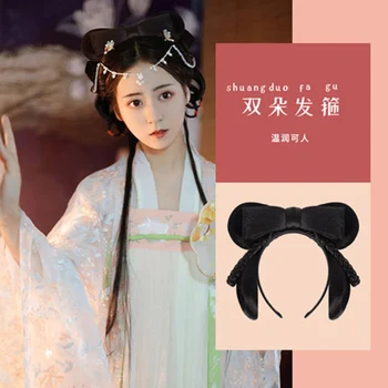 Antikvariniai Cosplay stiliaus lankelis lankelis ponios Kinų tradicinės senovinės plaukų Bun lankelis moterų lengva nešioti plaukų accessori