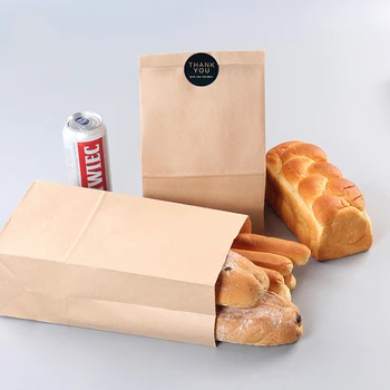 50 / 100vnt kraft paper bag šalis vestuvių prekių pakuotę dovanų maišelis mažas dovanų maišelis sumuštinių duonos maišelį takeout takeout krepšys