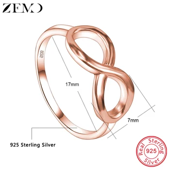 ZEMO Rose Aukso Žiedai Moterims Derliaus Infinity Papuošalai 8 Formuoti Piršto Žiedą, Prabangūs moteriški Vestuviniai Papuošalai, Aksesuarai Dovanos