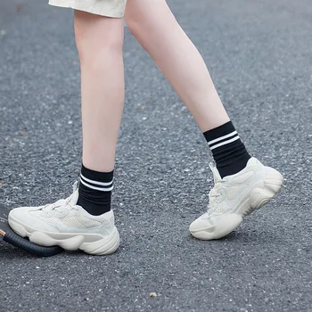 6pcs=3pairs/daug Pavasario Rudens Mados Prekės ženklo Moterų Sporto kojinės aukštos kokybės medvilnės Atsitiktinis moterų kojinės 35-39 dydis