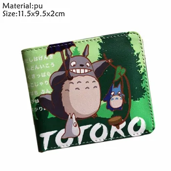 Ghibli Anime Mano Kaimynas Totoro PU Piniginė Bifold Foto Kortelės Turėtojas Studentų Monetos Odos Berniukų, Mergaičių Animacinių filmų Trumpas Piniginės Dovana