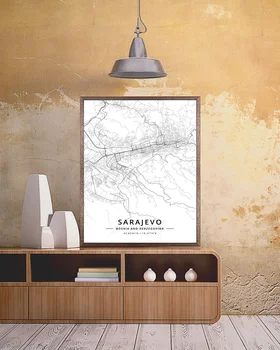 Sarajeve Bosnijos Žemėlapis Plakatas
