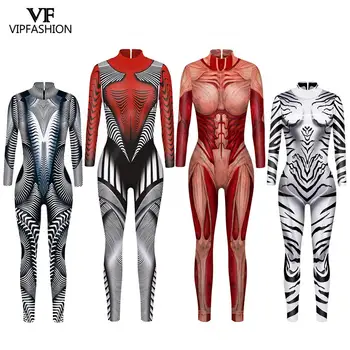 VIP MADOS Naujų Helovinas Moterų Cosplay Kostiumų Zentai Spandex Lycra 3D Atspausdintas Skeletas Moterų Kostiumas Išgalvotas Komplektai Jumpsuits