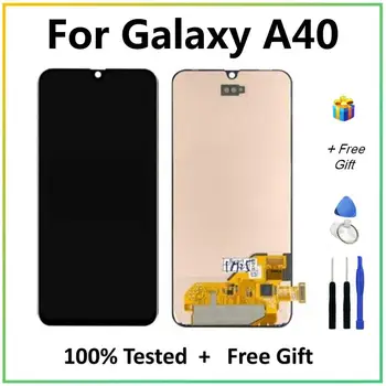 OLED Samsung A40 LCD Ekranu Samsung Galaxy A40 A405FN/DS A405F A405FD LCD Ekranas Jutiklinis Ekranas Asamblėja