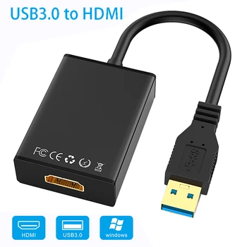 HD 1080P USB 3.0 HDMI Konverteris Adapteris, Laidas USB į HDMI Išorės Vaizdo plokštė Multi Stebėti Adapteriu Kompiuterio ilgiklis