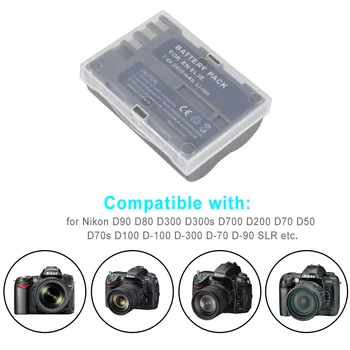 2VNT 2400mAh EN-EL3E ENEL3E Fotoaparato Baterija skirta Nikon D90 D80 D300 D700 D300s D200 D50 D70 D70s D100 D-100 D-300 D-70 D-90
