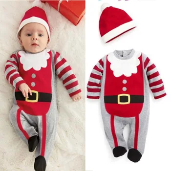 Santa Claus Berniukas Mergaičių, Kūdikių kostiumas Kalėdų Kūdikis Cosplay Romper Žiemos Drabužių Romper ilgomis Rankovėmis Kalėdų Kūdikių Jumpsuit