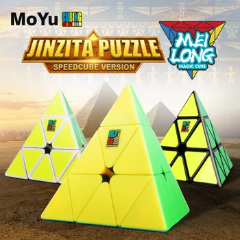 Naujas MoYu Cubing Klasėje Meilong Piramidės Kubas 3x3x3 Stickerless Magija Greitis Kubeliai Profesinės Puzzle Kubeliai Švietimo Žaislai