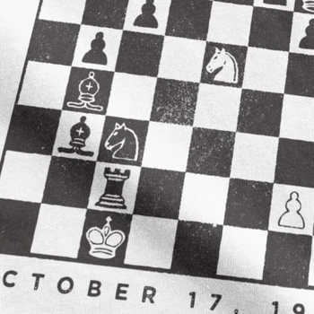 Vyrai T-Shirt Šachmatų Medvilnės Tees Sporto Karalius ir Karalienė 60s stalo Žaidimas Jodinėjimas Ventiliatorius Žaidėjo Tėtis T Shirts Įgulos Kaklo Drabužius Spausdinti