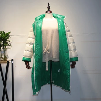 2020 Naujas Schinteon Korėjos Stiliaus Žemyn Striukė Prarasti Žiemą Šiltas Ilgas Outwear Baltųjų Ančių Pūkų Paltai Per Dydis Moterų, Atsparus Vandeniui