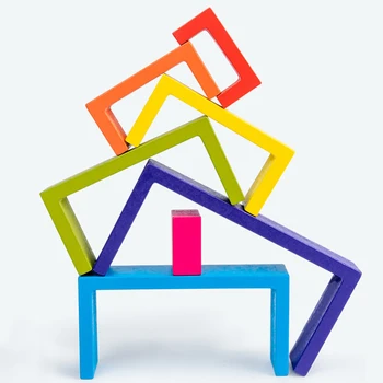 Vaivorykštės Spalvų Medinių Blokų Nustatyti Dydį Formos Atitikimo Blokai Vaikų Ankstyvojo Ugdymo Krovimas Montessori Žaislai