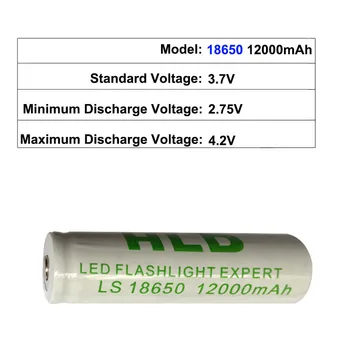 10vnt 18650 12000mah 3.7 V(Ne AA/AAA Baterijų) Įkrovimo Baterija (akumuliatorius Li Jonų Led Žibintuvėlio Baterijos