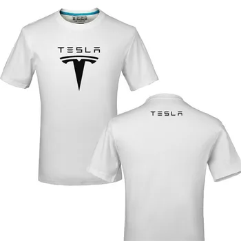 Juokinga Tesla logotipas Medvilnės, Spauda, T-marškinėliai, Unisex Vasaros Atsitiktinis Marškinėliai Tees marškinėliai