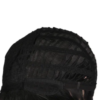 ĮNORINGAS W Moterų Sintetinių Trumpas Juodas Natūralių Plaukų Perukai, Perukai Atsparus Karščiui Plaukų Perukas Moterims