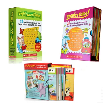Sužinokite, Žvilgsnio, Žodžio Pasakų Rinkinys, 25Pcs Phonics Pasakos Alfa Pasakos Vaikams anglų kalbos Žodžio Tyrimo Istorija Paveikslėlių Knygą Žaislai Švietimo Knyga