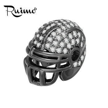 RUIMO 2mm Skylutę American Football Helmet Granulių Micro Apdaila Cirkonis Vario Karoliukai 