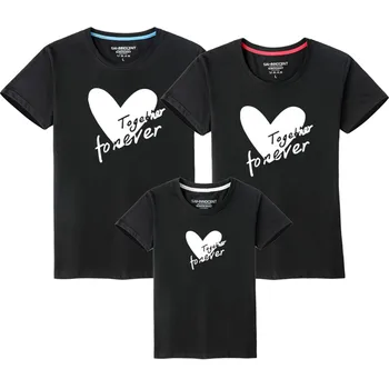 Šeimos Atitikimo Komplektus T-shirt 2018 m. Vasaros Naują Trumpas Rankovės Kūdikių Berniukų, Mergaičių Mama, Tėtis Mados Inkaro Vaikas Medvilnės Laisvalaikio Drabužių