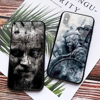 Ragnar Lothbrok Vikingai Karšto Tv Serialas Telefono dėklas Grūdintas stiklas iphone 5C 6 6S 7 8 plus X XS XR 11 PRO MAX