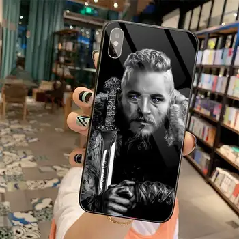 Ragnar Lothbrok Vikingai Karšto Tv Serialas Telefono dėklas Grūdintas stiklas iphone 5C 6 6S 7 8 plus X XS XR 11 PRO MAX