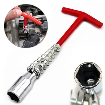 1Pcs Nešiojamų Raktu Lizdas Raktu žvakę Removal Tool T-Bar Automobilių Šalinimo Įrankis Chromeplated Raktu Automobilių Reikmenys