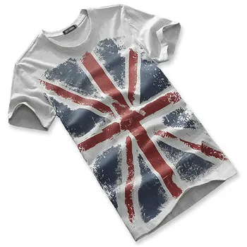 2020 metų Vasaros Mados didžiosios Britanijos Vėliava Atspausdintas t-shirt vyriški V neck t marškinėliai Sąjungos Vėliava Trumpas Rankovės Tees Elastinės Medvilnės Vyras marškinėliai