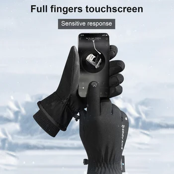 Žiemos Neperšlampamas Pirštines Unisex Touchscreen Šiltas Sporto Pirštinės Vertus Šilčiau Guantes Ciclismo Dviračių Pirštinės Dviratį Mtb Pirštinės