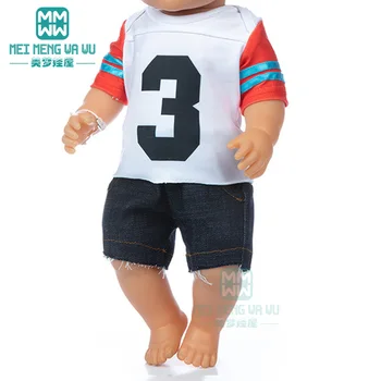 Lėlės Drabužių 43cm žaislas naujas gimęs lėlės priedai, mada, T-marškinėliai, laisvalaikio kelnės, suknelės