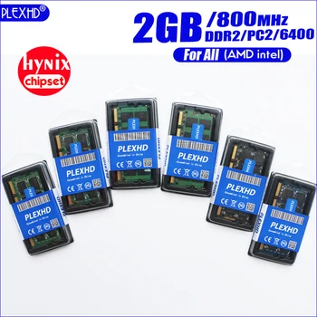 PLEXHD 2G 2GB DDR2 pc2 6400 800Mhz 2RX8 Nešiojamas Atminties 2G pc2-6400S ddr2 800 MHZ 200pin Nešiojamojo kompiuterio RAM (hynix chipset)
