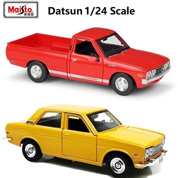 1:24 Maisto 1973 Datsun 620 Pick-up Truck Raudona 1971 Datsun 510 Yellow