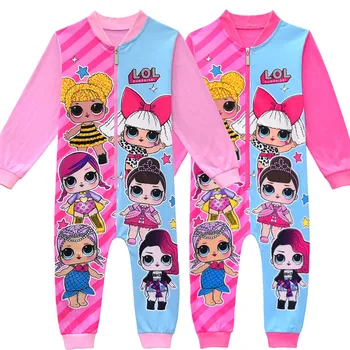 NAUJAS LOL Staigmena Pajama Vaikas Anime Pav Spausdinti Merginos 2021 Žiemos Pyjama Kostiumas Sleepwear Onesies vaikų Drabužiai