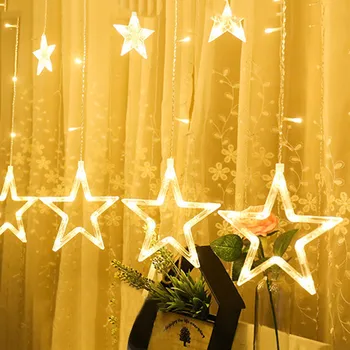 #30 LED Žvaigždžių Kalėdų Kabinti Užuolaidų Šviesos Eilutę Grynojo Kalėdos Namuose Šalies Namų Reikmenys Lauko Vestuvių Dropshipping