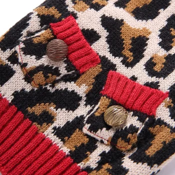 Naujas Dizainas Žiemos Šunys Megztiniai už Mažas Vidutinis Didelis Šunims, Megzti Mielas Šuo Megztiniai Leopard Šunų Drabužius Šiltas Kailis XXS-XXL