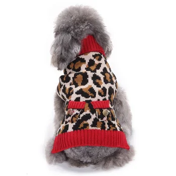 Naujas Dizainas Žiemos Šunys Megztiniai už Mažas Vidutinis Didelis Šunims, Megzti Mielas Šuo Megztiniai Leopard Šunų Drabužius Šiltas Kailis XXS-XXL