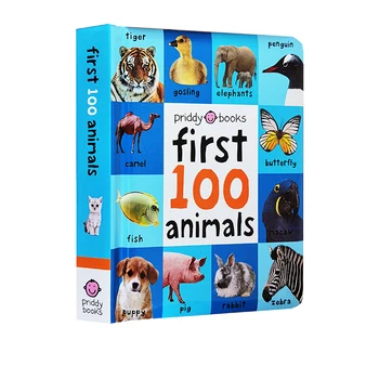 Knygų Vaikams Ankstyvojo Ugdymo Pirmojo 100 Gyvūnų Žodžių anglų kalba kietais viršeliais Valdybos Knygos Vaikams Mokytis anglų kalbos Knygelių