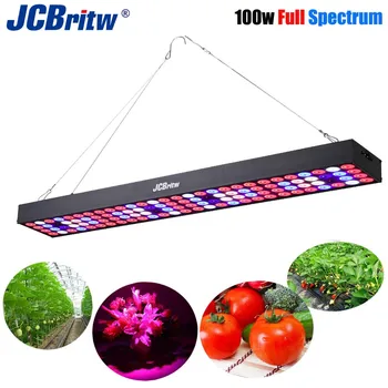 JCBritw LED Grow Light Skydelis 2ft Visą Spektrą su UV SPINDULIŲ 100W Pro B Augalų Auginimo Lempos Lemputė Kambarinių Augalų Hydroponic Žibintai