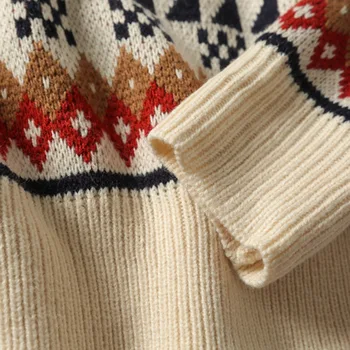 Kalėdų Spausdinti Elnias Megztinis Mados Vyrų Megztinis Trikotažas Unisex Streetwear Jersey Traukti Homme Pusė Golfo Vintage Megztinis