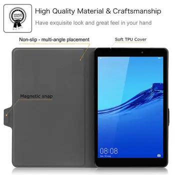 Atveju, Huawei MatePad T8 8.0 Kobe2-L03/L09 Premium PU Oda Atveju Minkštos TPU Galinį Dangtelį Tablet Funda už 