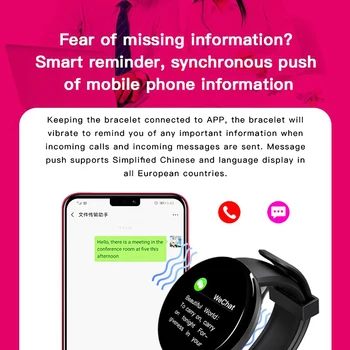 Smart watch Vyrų, Moterų Kraujo Spaudimas Sport Tracker Pedometer D18 BluetoothSmart Laikrodžiai Vandeniui Apyrankės Apyrankės žiūrėti