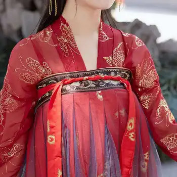 Juoda Raudona Hanfu Suknelė Liaudies Kostiumas Kinų Tradicinės Tautinės Pasakos Kostiumų Senovės Han Dinastijos Princesė Etapo Komplektus