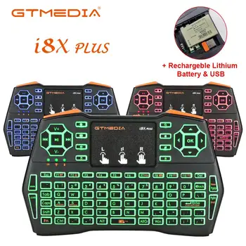I8X Plius Apšvietimu Belaidė Klaviatūra anglų 2.4 GHZ ispanijos Oro Pelės Nuotolinio Android G1 G2 GTC X96 Android TV Box