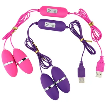 USB Įkrovimas 12 Dažnio Stipri Vibracija, Masažas Skatina Dual Makšties Rutuliukai Flirtuoti Erotinis Moterų Masturbacija Sekso produktai.