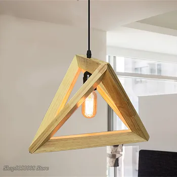 Derliaus medienos sieniniai šviestuvai vidaus LED šviesos Šiaurės pakabukas lempa, restoranas, baras, virtuvė, pagalbinė dizaino lempa kabo apšvietimas