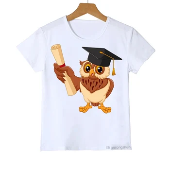 Kūdikių marškinėliai Kawaii Mielas Paukštis Animacinių filmų Modelio marškinėliai Mados Naujų Vasaros Harajuku Berniukas Mergaitė Balta vaikų drabužių berniukai/mergaitės