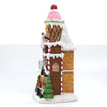 Miniatiūrinės Sniego Namus Su LED Šviesos Kalėdinė Dekoracija Namuose Naujųjų Metų Vaikams Kalėdų Dovana, Dervos Kalėdų Kaimas