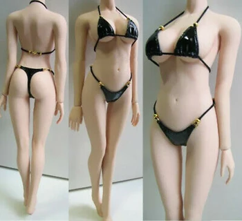 Custom 1/6 Masto Figūra Drabužių Priedų Seksualus Bikini maudymosi kostiumėlį, apatinės Kelnės Liemenėlė Drabužius Juodos/Raudonos Spalvos Modelį, Moteriška Figūra