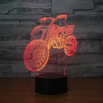 Naują Motokroso Motociklo Formos Naktį Žibintai Naujiena 3D Stalo Lempa LED USB 7 Spalvų Keitimas Jutiklis Stalo Lempos, kaip Atostogų Gimtadienio Dovanos